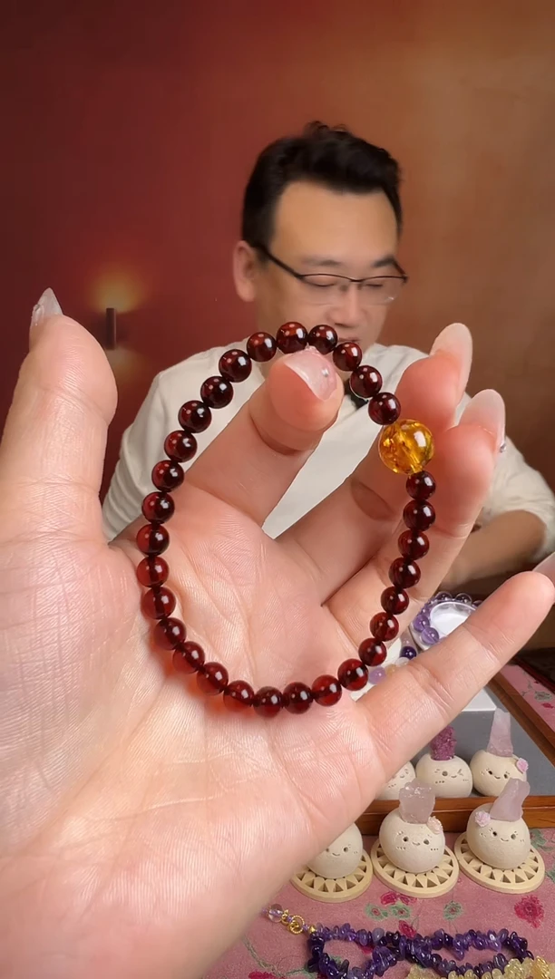手串琥珀未镶嵌西***长天然血珀手串手链