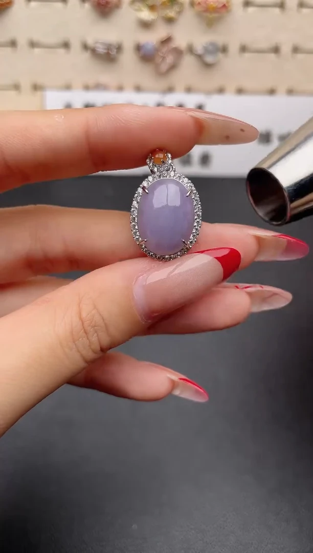 【闪购商品】翡翠吊坠(赠链)银S925镶嵌一物一证一礼盒