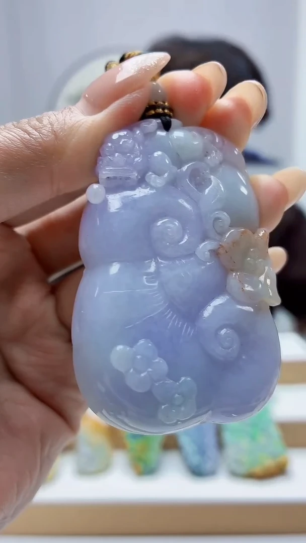 未镶嵌定制翡翠5145MM-毛货挂件54