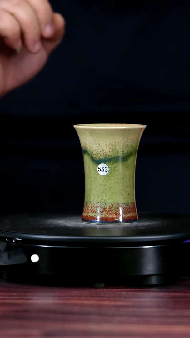 553#盼龙窑一级品原矿钧瓷束腰杯