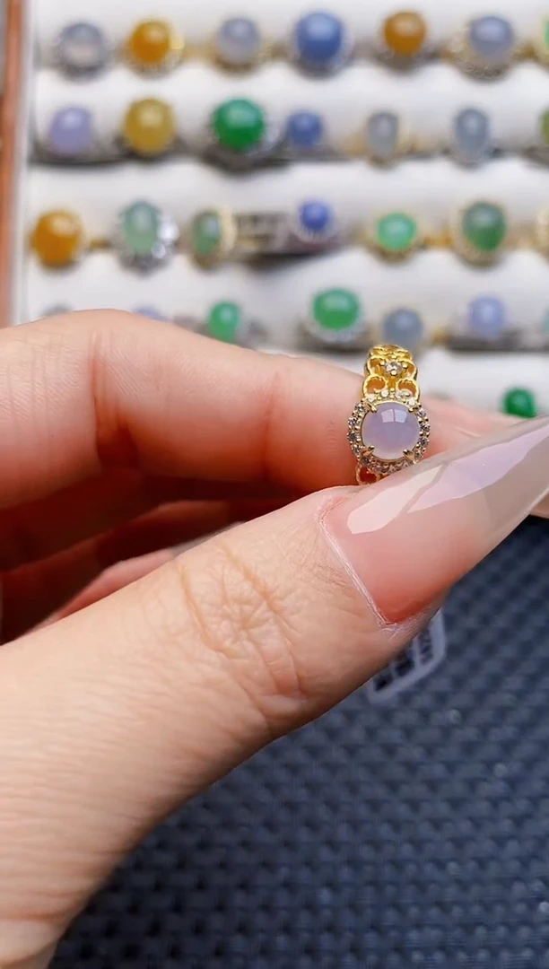 银S925镶嵌戒指翡翠3386