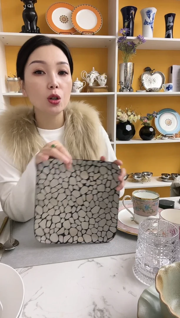 波点 22cm 银色 方盘 微微瑕