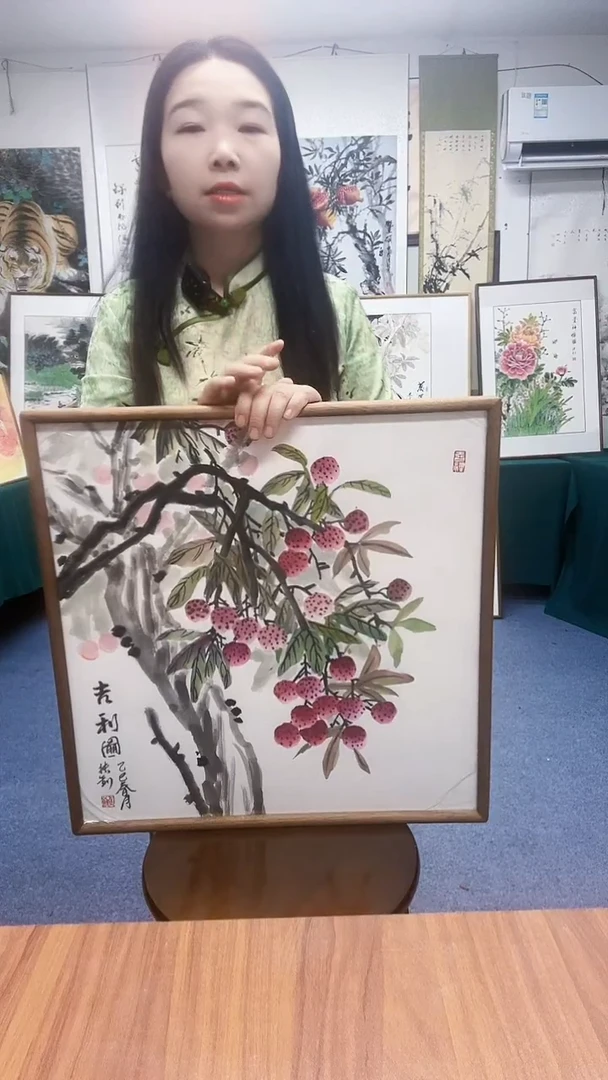 国画52*52实木画框顺丰包邮手绘
