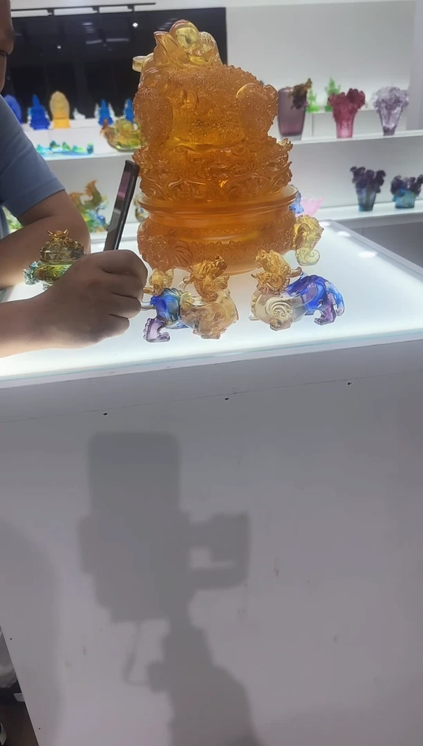 手工艺品琉璃古法琉璃貔貅一对