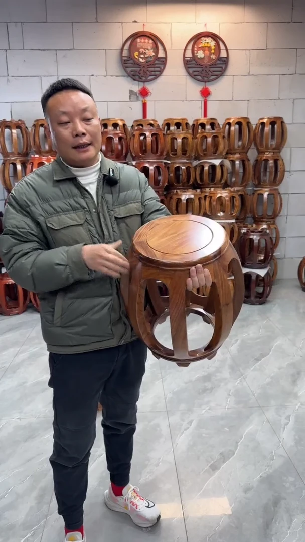 【闪购商品】花梨木类凳子原木色大号6个