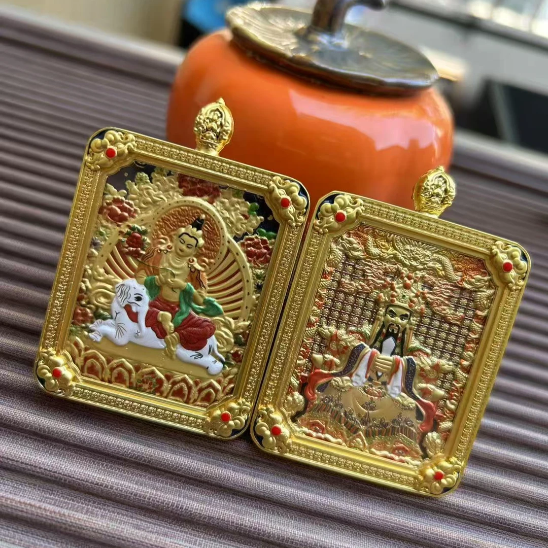 【舒辰藏传】新款《五爷双面》FZ01八大守护立体唐卡，鎏金镀K金工艺