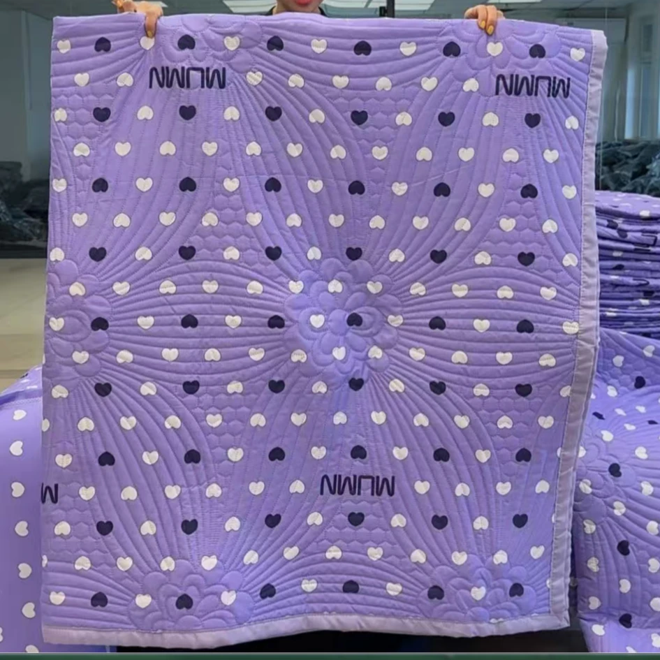 潮流款欧姐家秋冬加厚紫色小桃心床盖