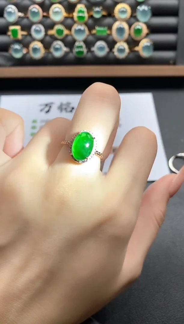 银S925镶嵌戒指翡翠51151