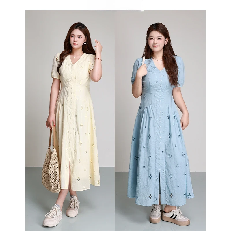 清仓！【盛夏花园】大码女装微胖mm夏季显瘦遮肉A字型连衣裙