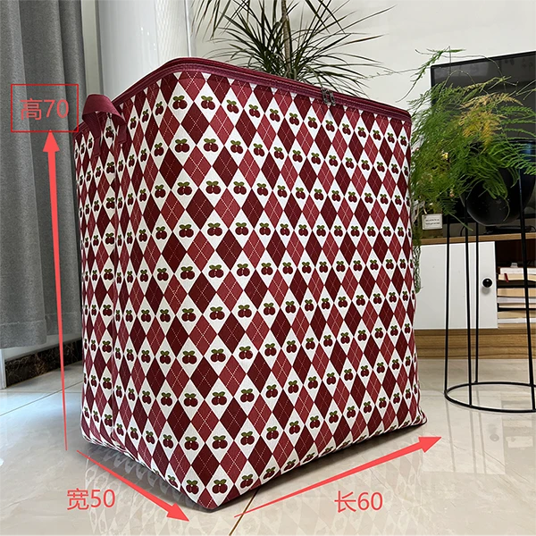 [210升钢圈双拉链]衣服被子收纳袋大容量搬家打包袋防潮衣物大号