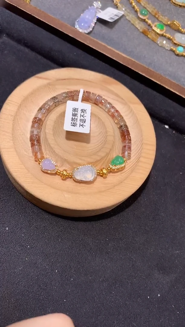 银S925镶嵌手串翡翠手串