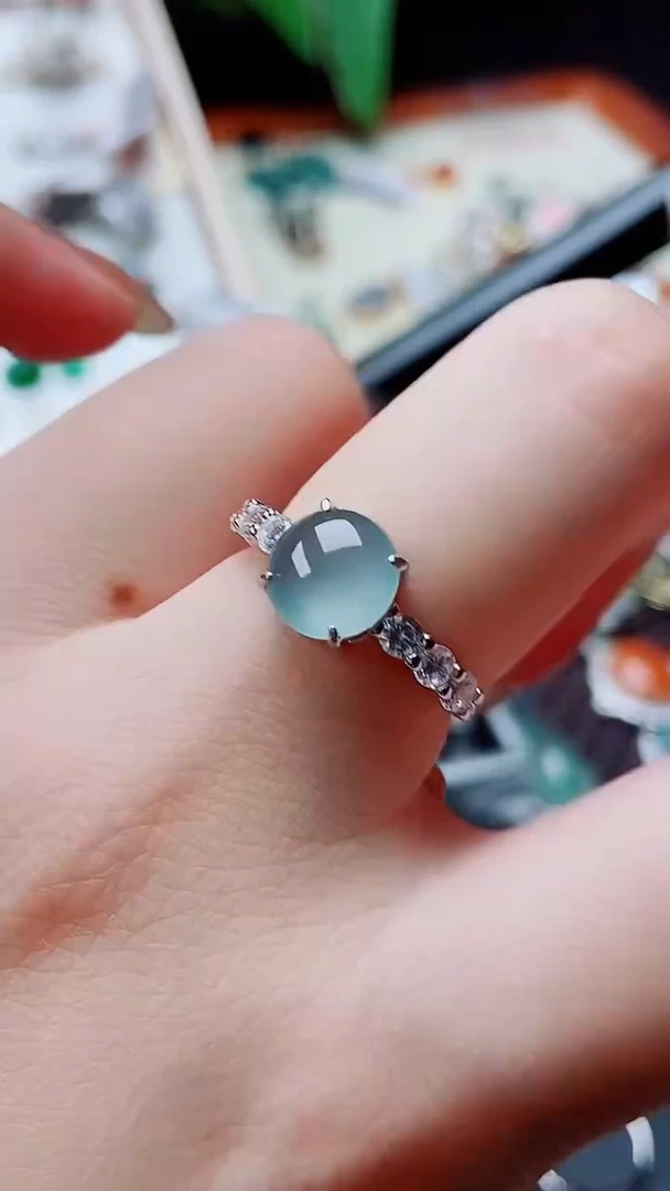 银S925镶嵌戒指翡翠40