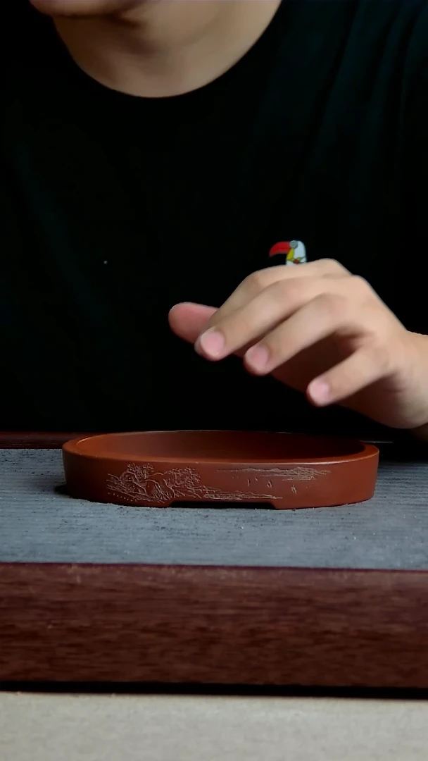 紫砂花盆14.5*9.5*1.5内径紫砂花盆