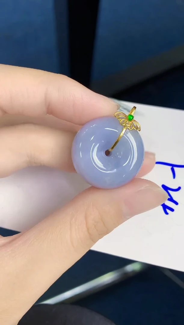 翡翠18K金镶嵌颈饰天然翡翠缅甸A货