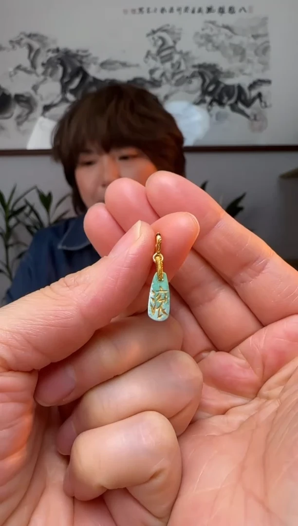 【闪购商品】绿松石提溜银S925镶嵌时尚百搭A1437