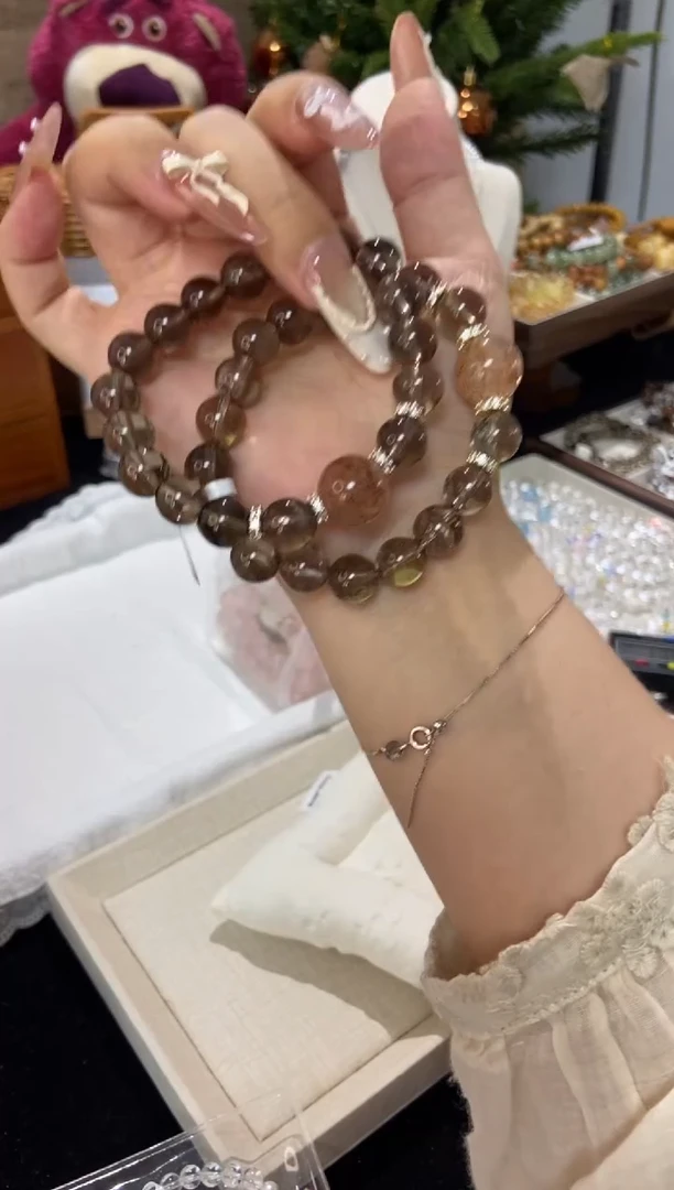 水晶手串未镶嵌孤品捡漏均匀瑕疵介意勿拍