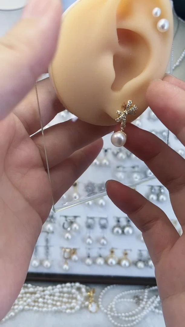 合金耳饰淡水珍珠07