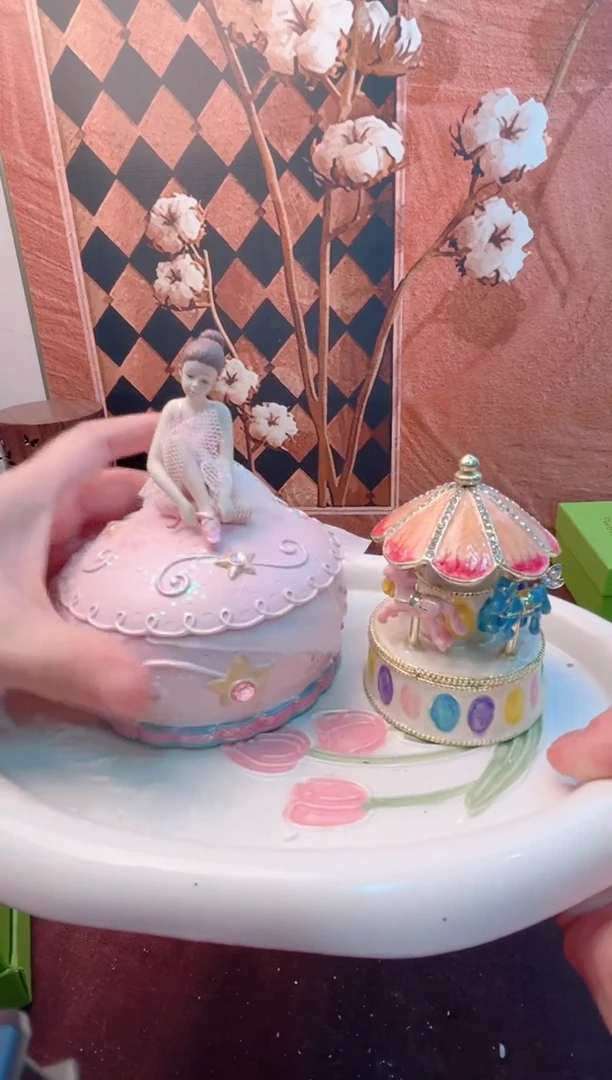 锌合金珐琅彩首饰盒摆件默认微瑕不退不换～