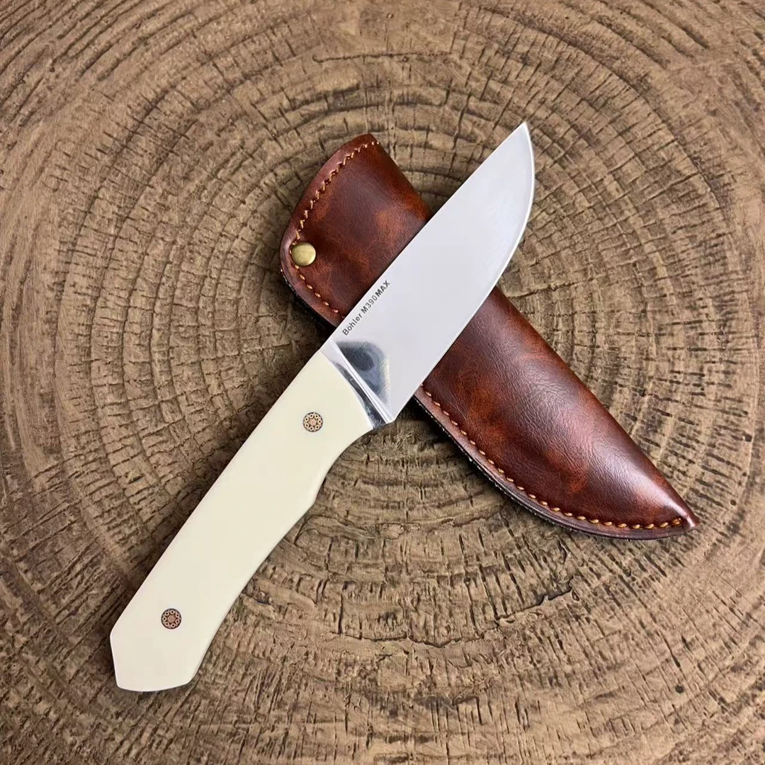 （手签款）奶油黄皮冰皮牛骨R.W.loveless奥地利M390裸女手工刀