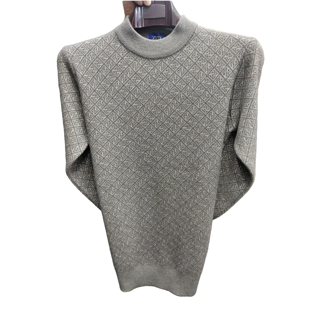 XJ1209男士休闲菱形格子厚版平领针织衫秋冬