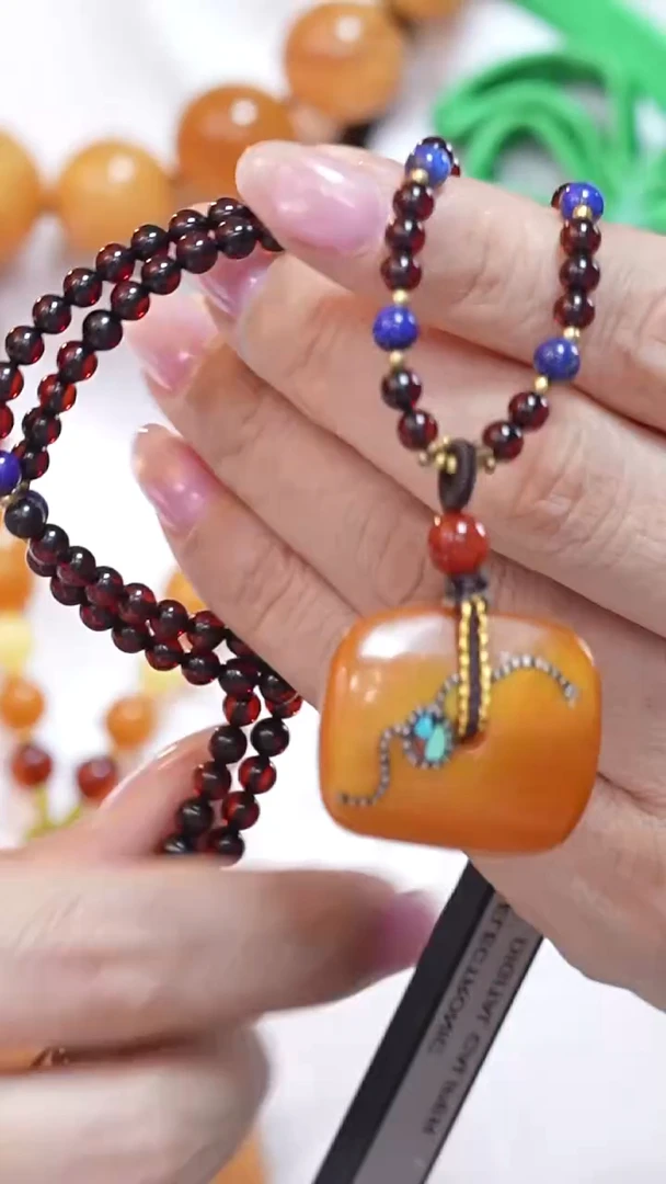 蜜蜡颈饰未镶嵌4394天然蜜蜡珠宝奇石云端妖孽全部保真