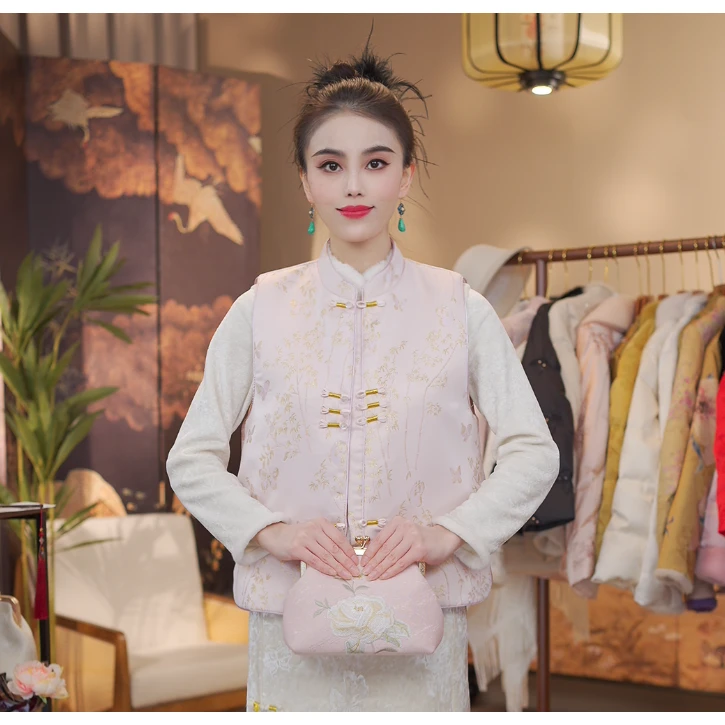 《沐春 -马甲》新中式提花复古国风休闲百搭显白马甲