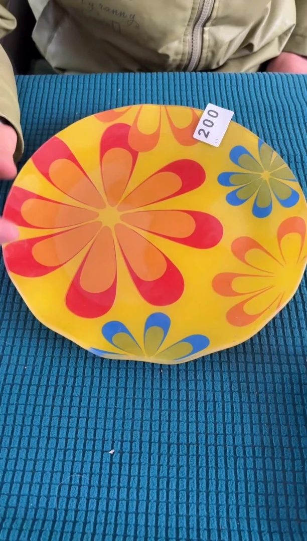 进口食品级钢化玻璃200号荷叶盘28*28cm2个