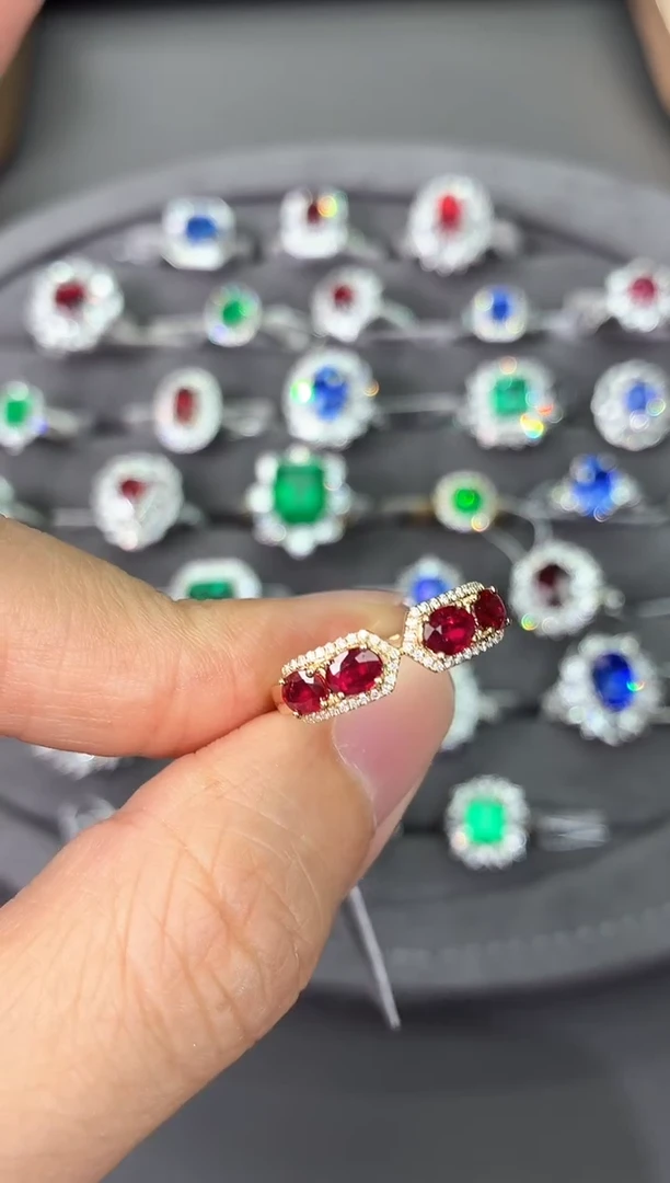 18K金镶嵌戒指红宝石【闪购】不低于0.90ct/七天鉴赏/多样性发货