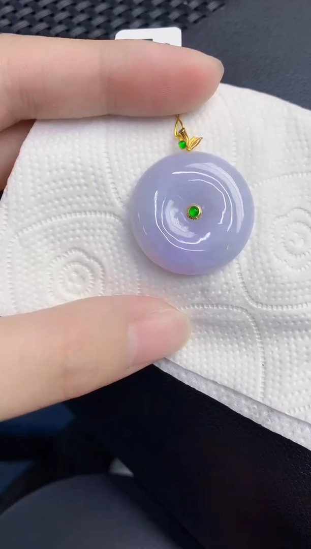 颈饰18K金镶嵌翡翠天然翡翠缅甸A货