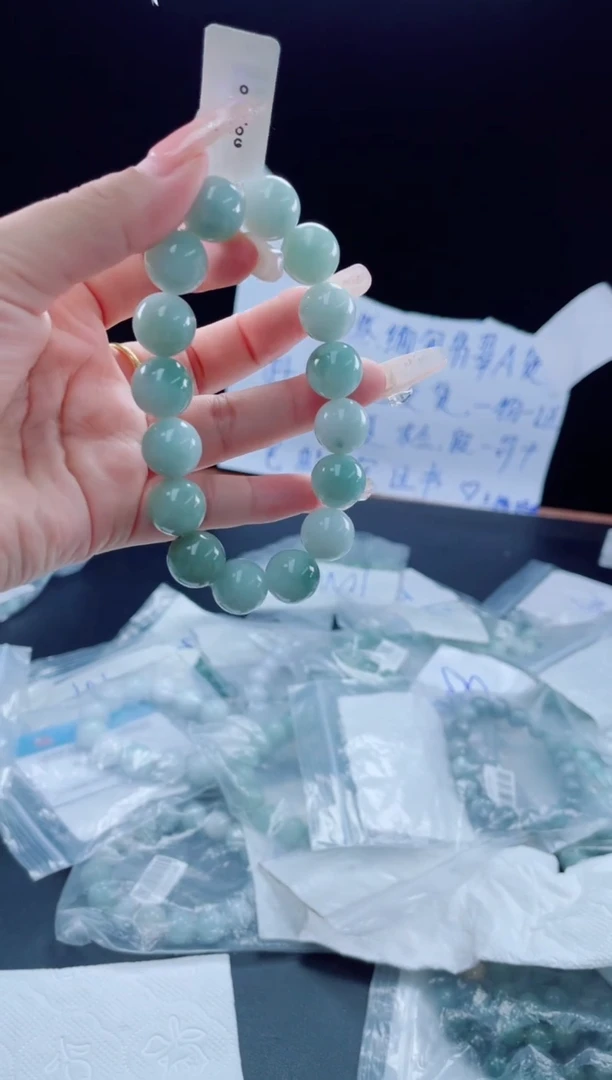 未镶嵌定制翡翠珠串13.6