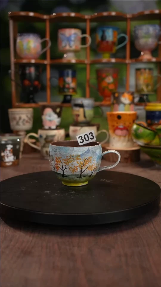 手绘釉下陶瓷紫砂杯