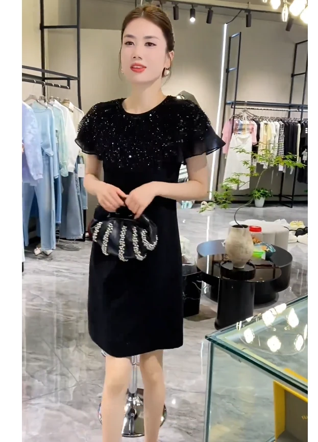 2025夏季连衣裙打底名媛气质旗袍洋气百搭连衣裙CY501203