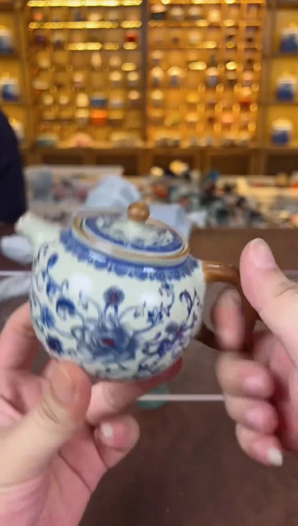 瓷片鸣盏居11111111缠枝莲茶壶