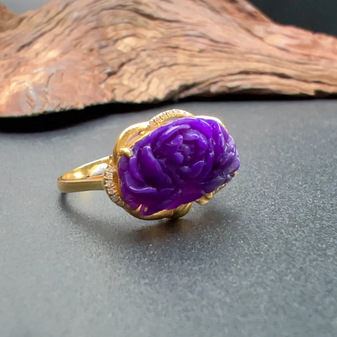 【圣芭黎】18K天然舒俱来戒指帝王紫多样性发一D1747