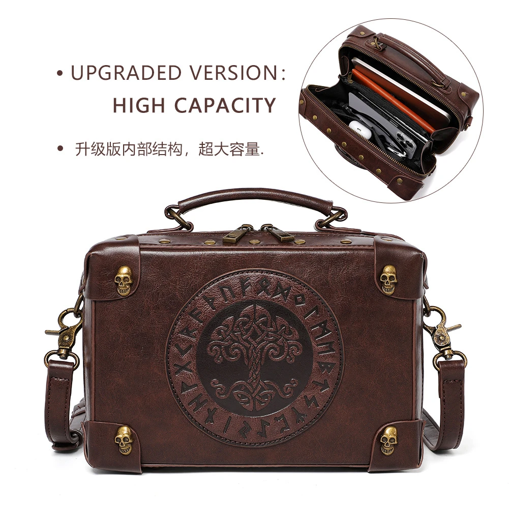 【阿新/2/21】2025新款女包 欧美朋克工业复古风女式单肩斜跨包