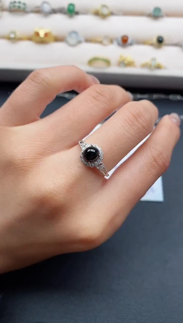 银S925镶嵌戒指翡翠7777777+6