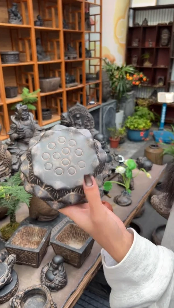陶土【火山泥】莲蓬实心底座
