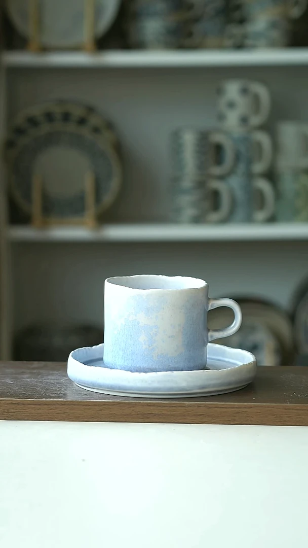 dxc砚山冰心蓝咖啡杯碟220ml@4-2@