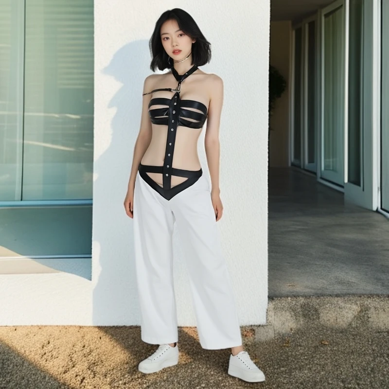 吊带内衣女夏季薄款柔软睡裙睡衣连体丝袜修身款蕾丝显瘦白色美背