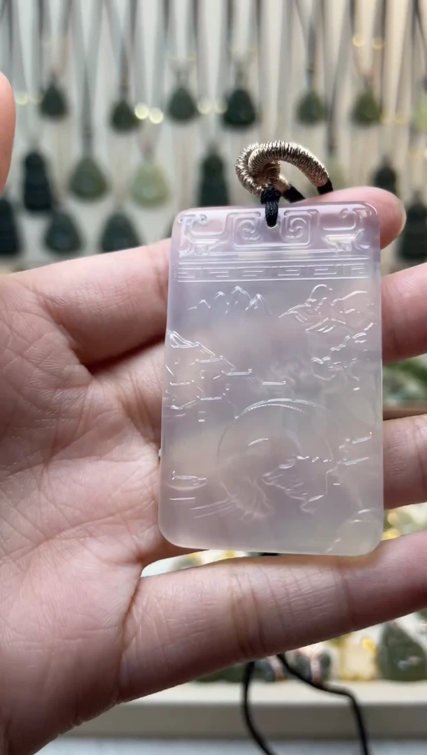 未镶嵌吊坠(不含链)玛瑙/玉髓山水牌