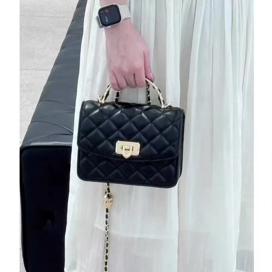 包包女2025新款轻奢小ck女士菱格链条手提包时尚百搭单肩包斜挎包