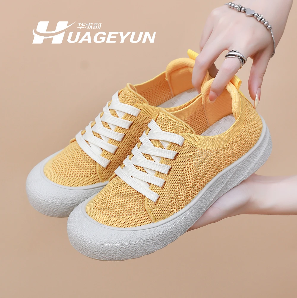夏季爆款超轻超软舒适女鞋飞织网面袜子鞋清爽透气网鞋女士休闲鞋