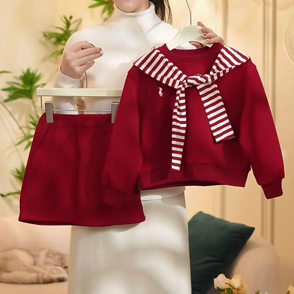 MUMUSEN/沐沐森女童2025春秋公主风休闲两件套