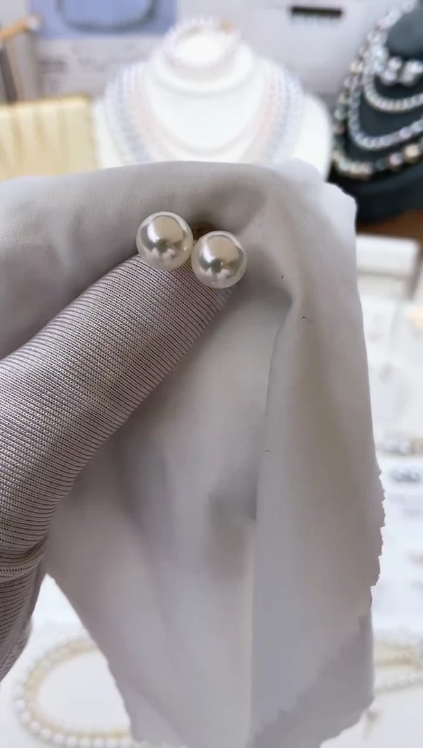 【闪购商品】海水珍珠耳饰18K金镶嵌特选福利8-8.5mm不退不换