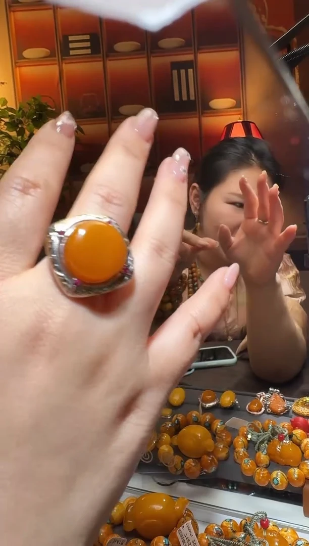 蜜蜡颈饰银S925镶嵌8612天然蜜蜡珠宝奇石全都保真