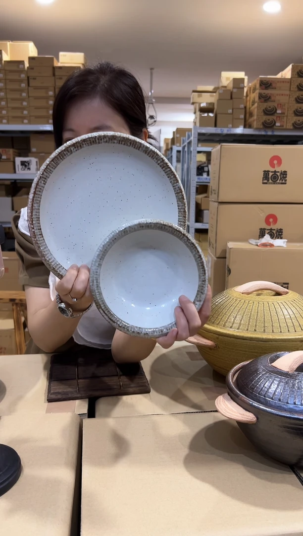 瓷日本进口美浓烧17cm24cm各一个