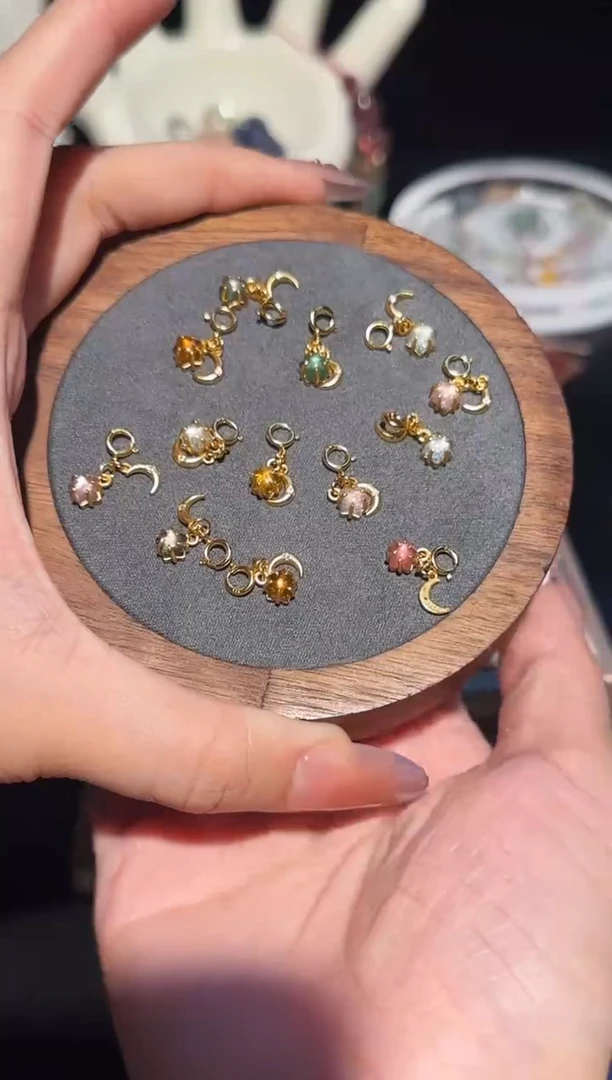 银S925镀金镶嵌吊坠(不含链)碧玺小星星多样性发其一（不备注颜色）