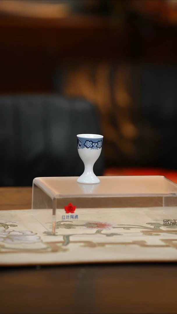4个微瑕古典园林高脚酒杯