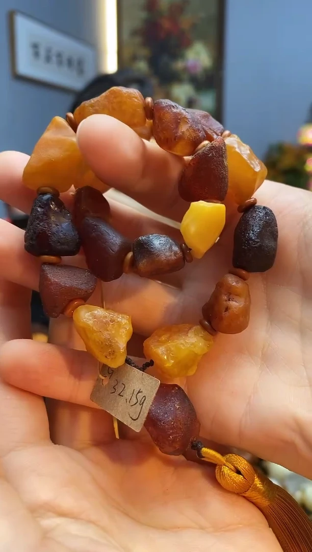 手链琥珀未镶嵌手持