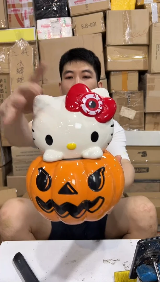 瓷片南瓜kt储物罐 陶瓷